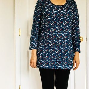 Blue Floral Kurti/Cover-up